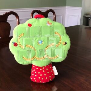 Green Tree-Shaped picture frames with Red Polka Dots